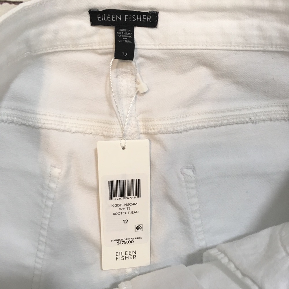 Eileen Fisher ankle boot white denim jeans NWT - Picture 5 of 6